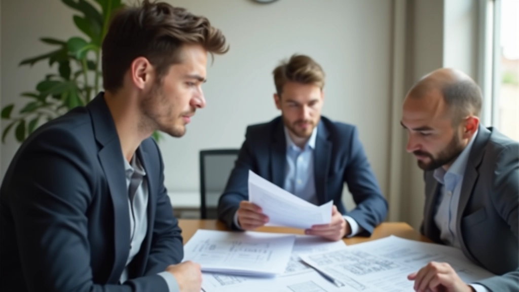 Consultation immobilière professionnelle avec documents et plans