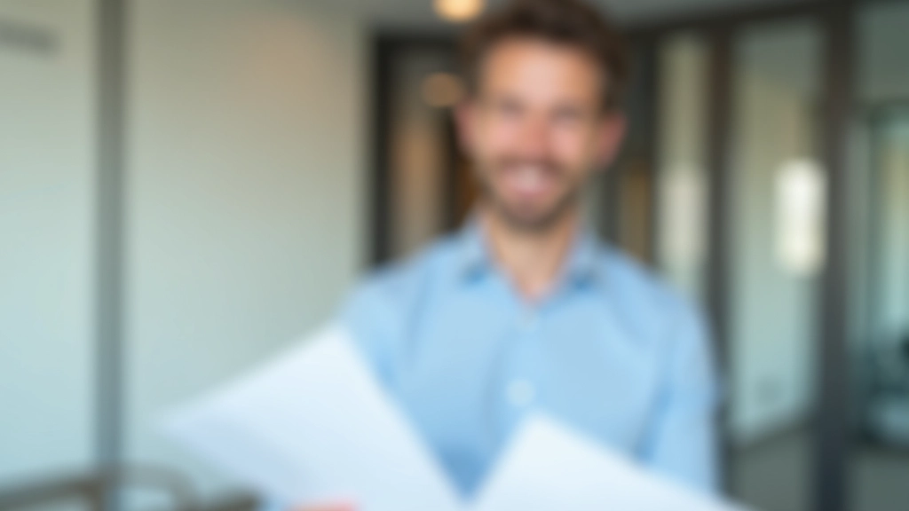 Personne recevant un document confirmant l'octroi de la prime d'État avec un sourire de satisfaction financière