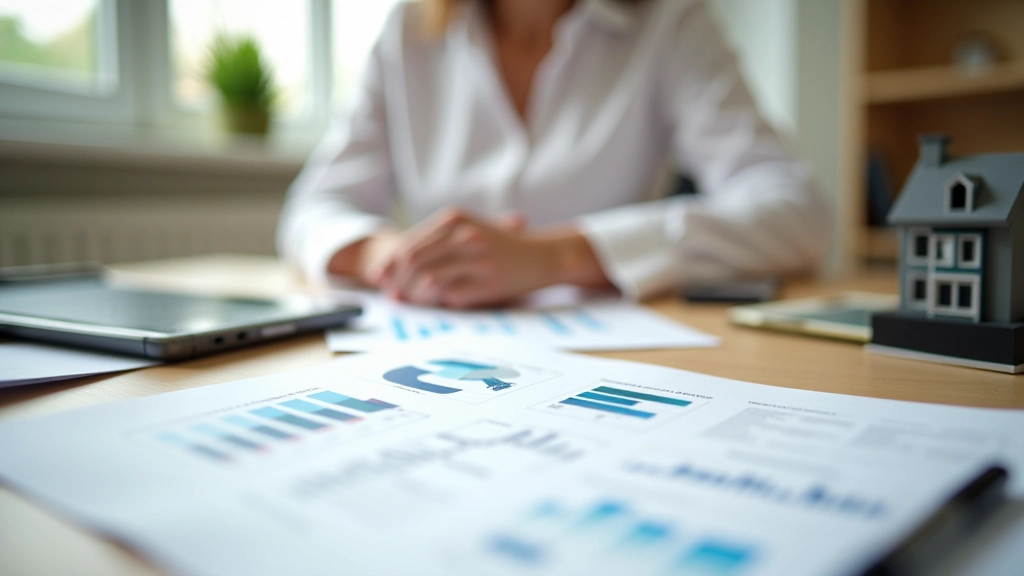 Bureau de planification immobilière avec documents et modèles architecturaux
